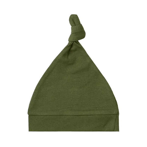 Snuggle Hunny Ribbed Knotted Beanie - Olive Organic