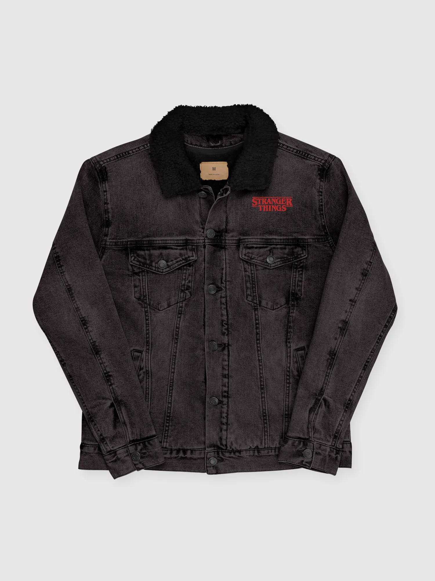 Stranger Things Welcome Unisex Sherpa Jacket [Black Denim]