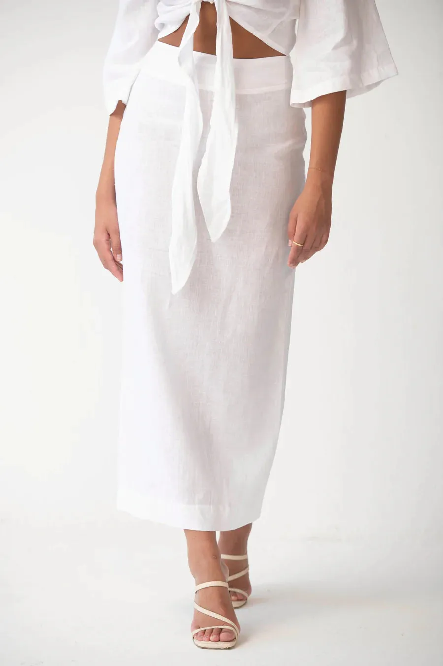 The Maxi Pencil Skirt White