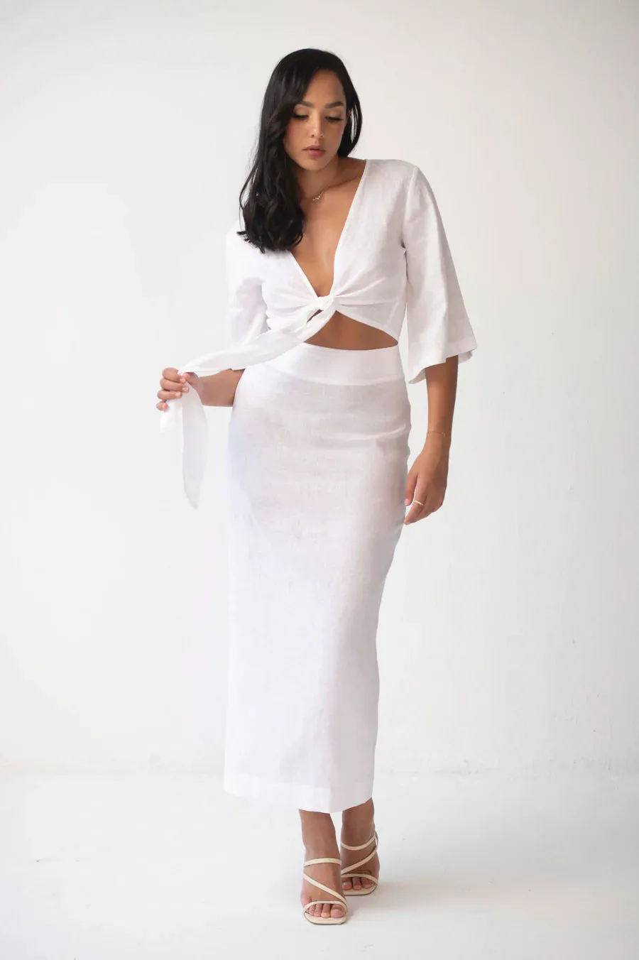 The Maxi Pencil Skirt White