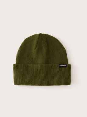 The Merino Wool Beanie in Dark Olive