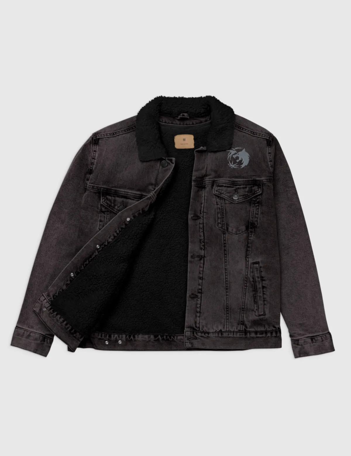 The Witcher Unisex Denim Sherpa Jacket [Black]