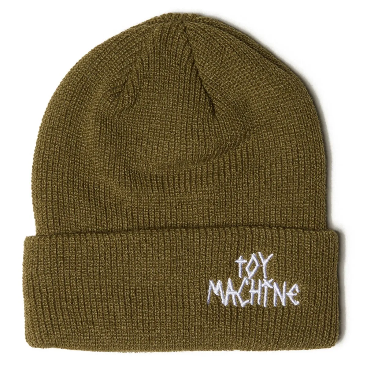 TOY MACHINE TAPE LOGO BEANIE OLIVE