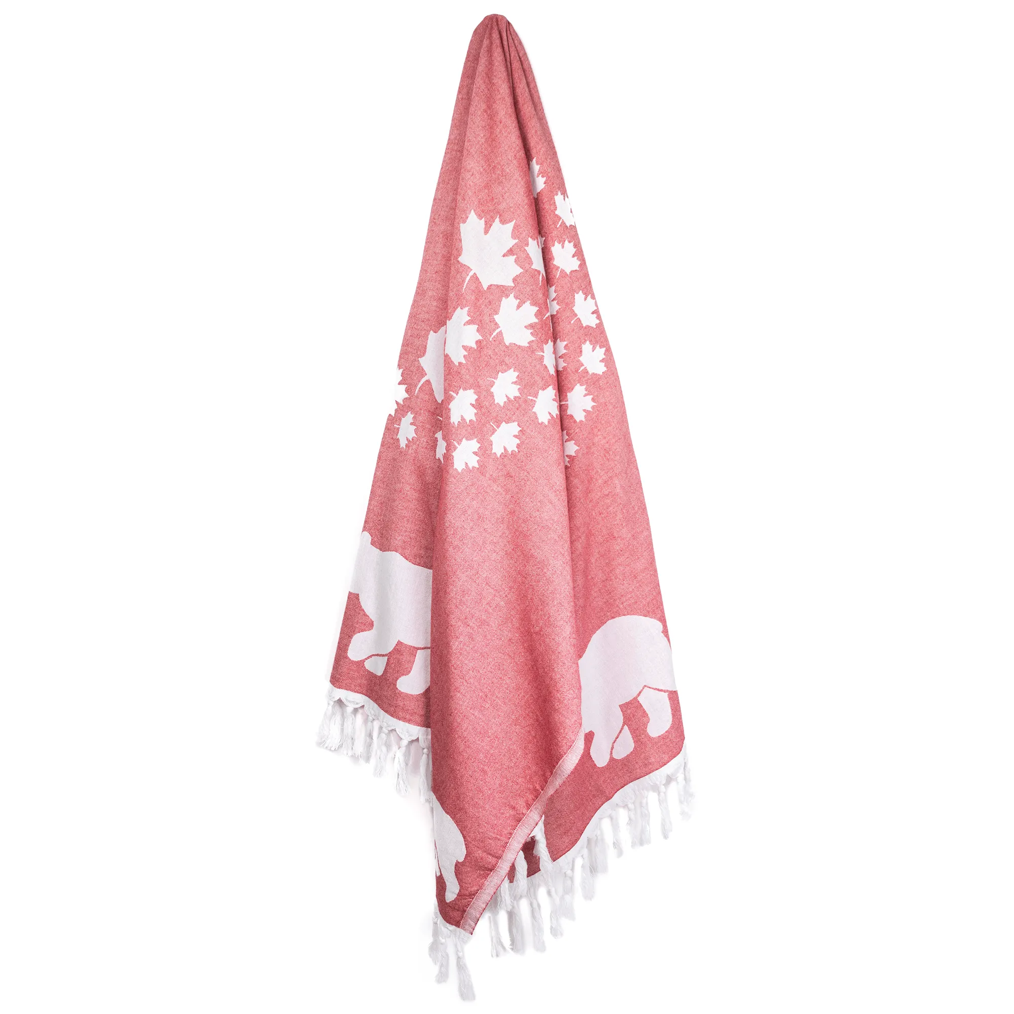 Turkish Cotton Body Towel | Bears in red and white