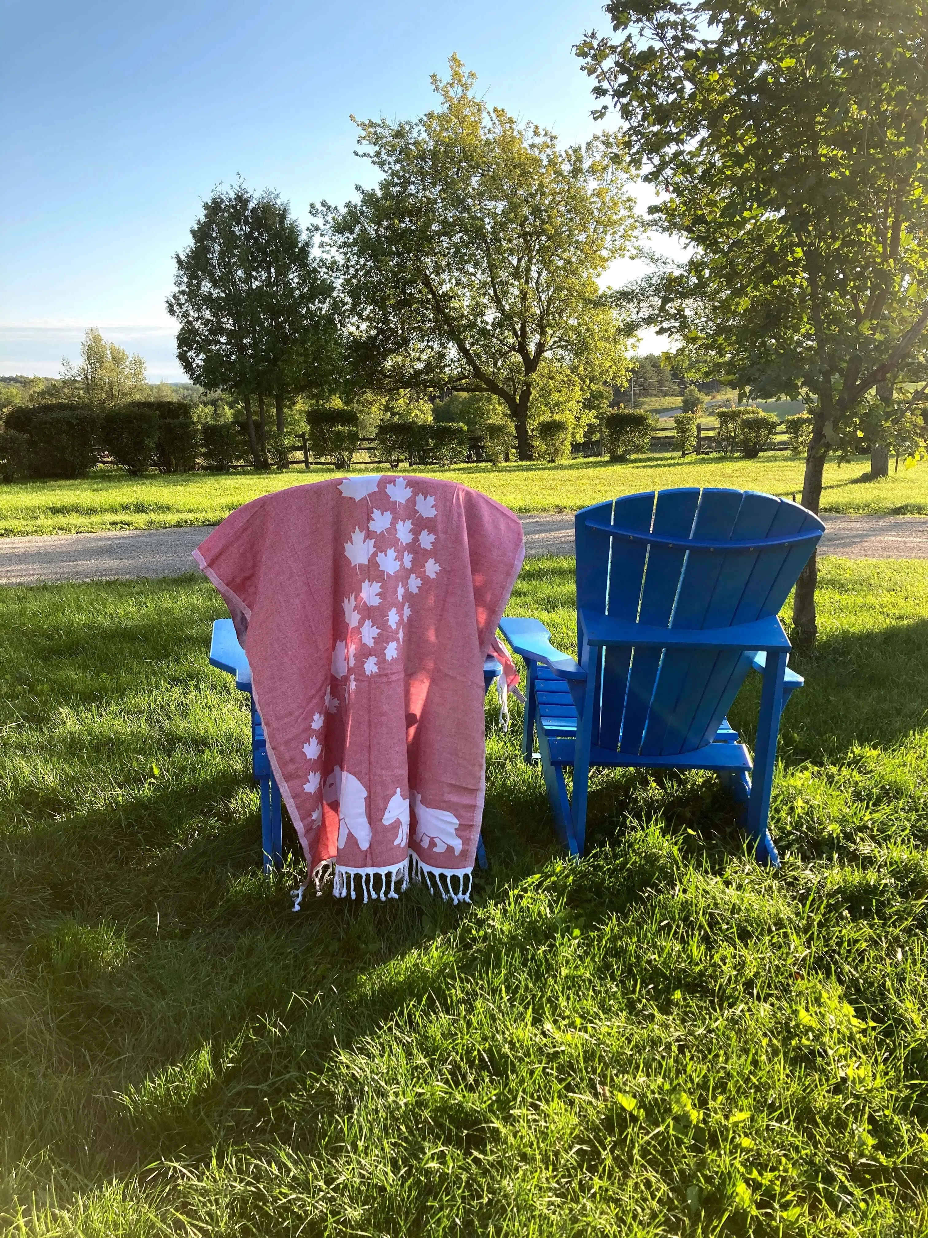 Turkish Cotton Body Towel | Bears in red and white