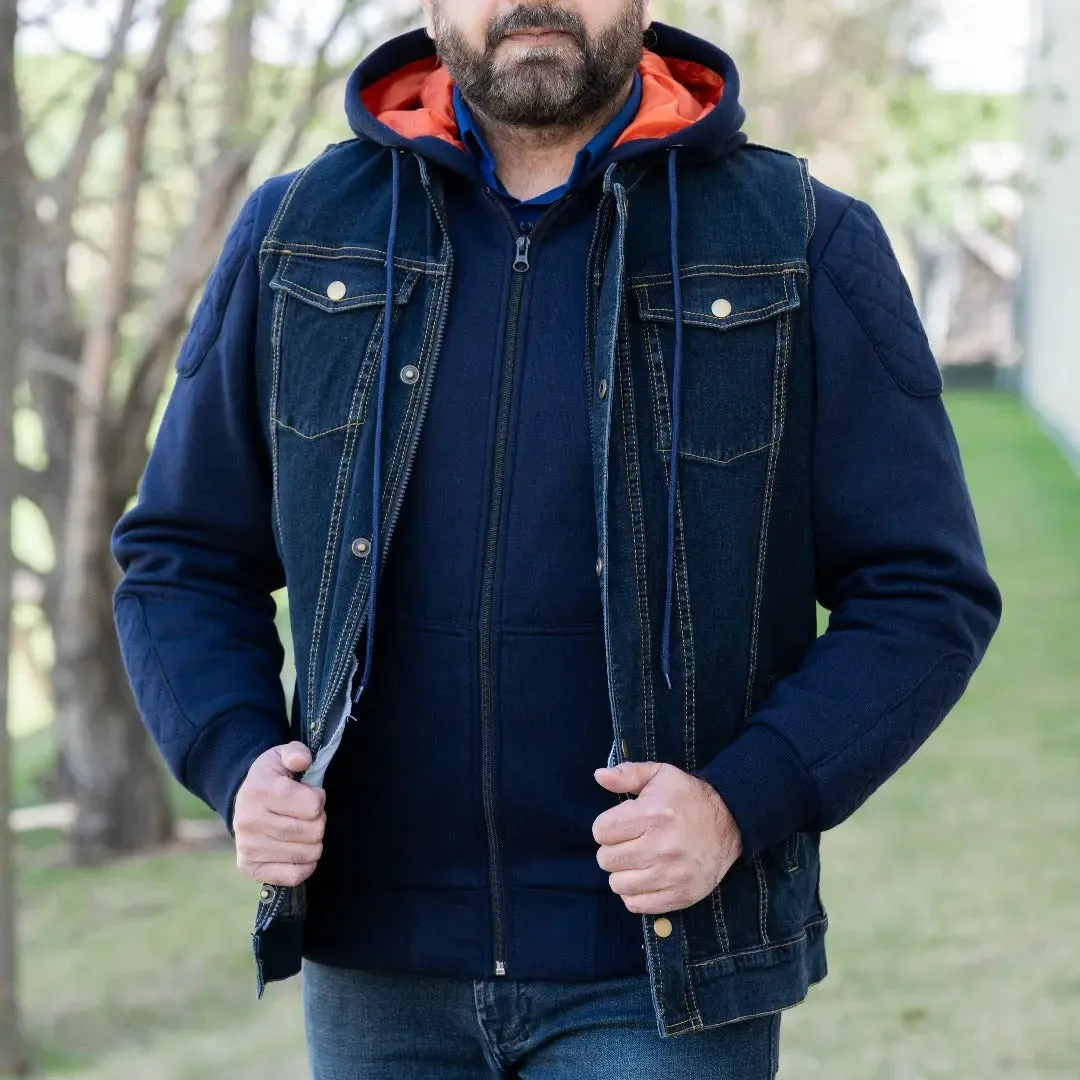 Versatile Denim Vest with Hoodie