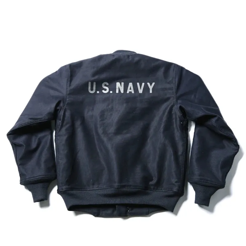 Vintage Navy Deck Hook Jacket with Rib Sleeve