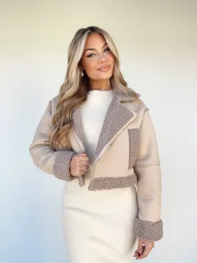 Warm Grey Sherpa Jacket