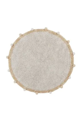 WASHABLE ROUND RUG BUBBLY NATURAL - HONEY