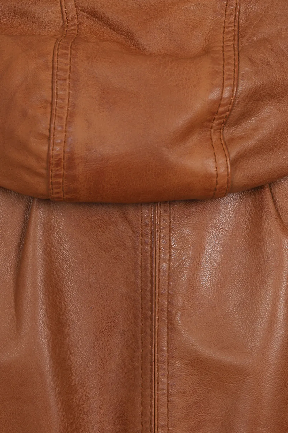 Women's ¾ Length Tan Leather Duffle Coat - 'BECKY'