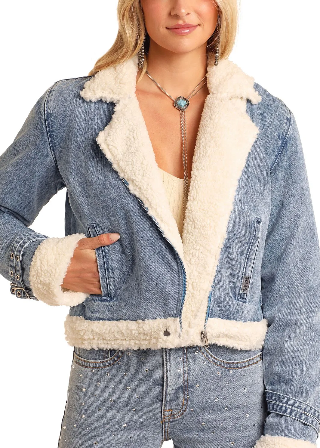 Women's Rock & Roll Sherpa Lined Denim Jacket