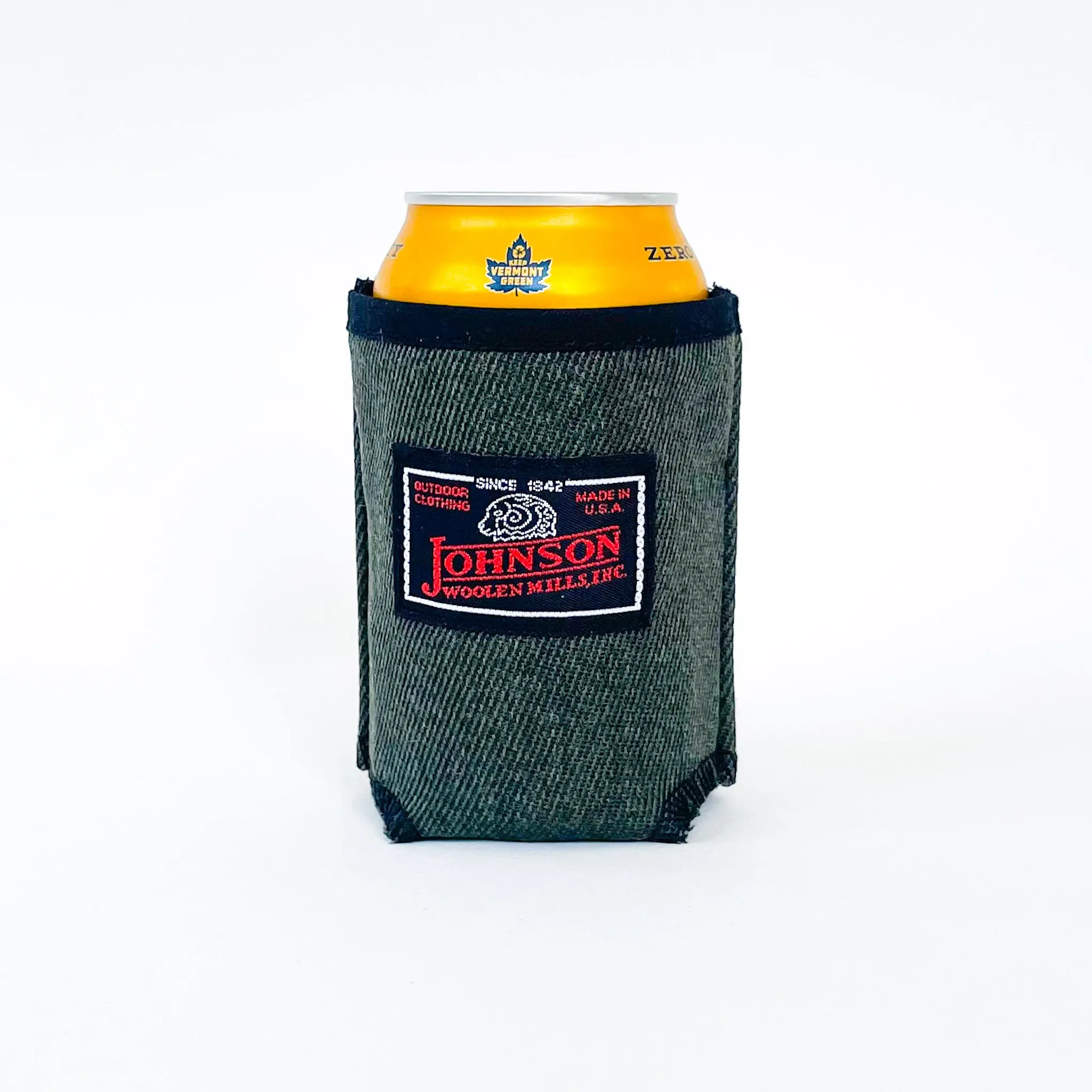 Wool Koozie - Olive Worsted Whipcord Wool