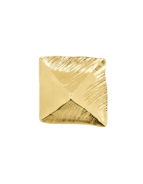 YSL Vintage Brushed Gold Pyramid Stud Brooch